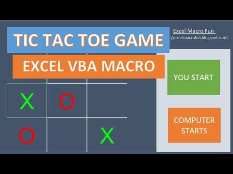 How to Make Tic Tac Toe in Excel